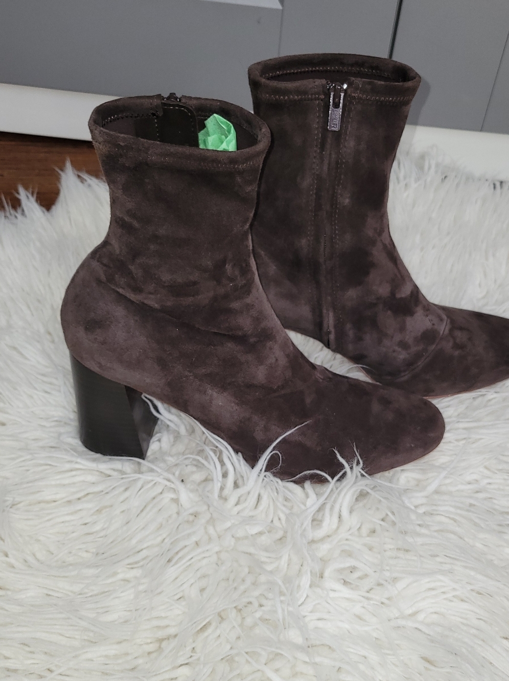 Loffler Randall Suede Ankle Boots in Dark Brown - Women's Fashion Boot - Picture 7 of 13